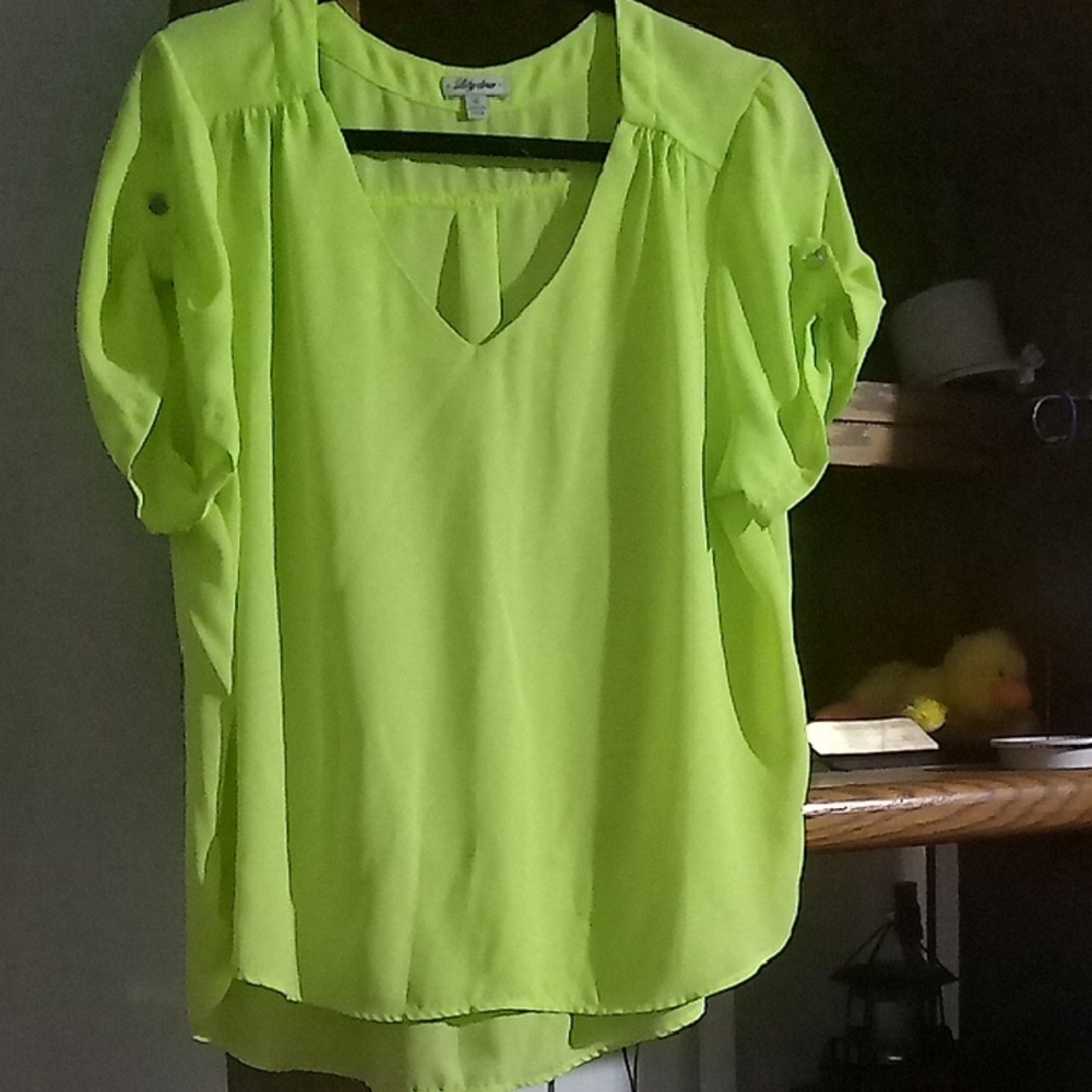 Catherine Malandrino Lime Green Blouse